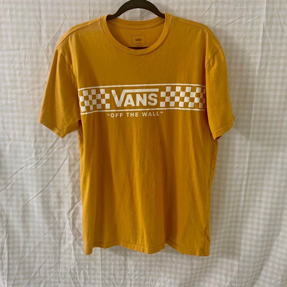 Vans short sleeve T-shirt in Gold w/logo & design